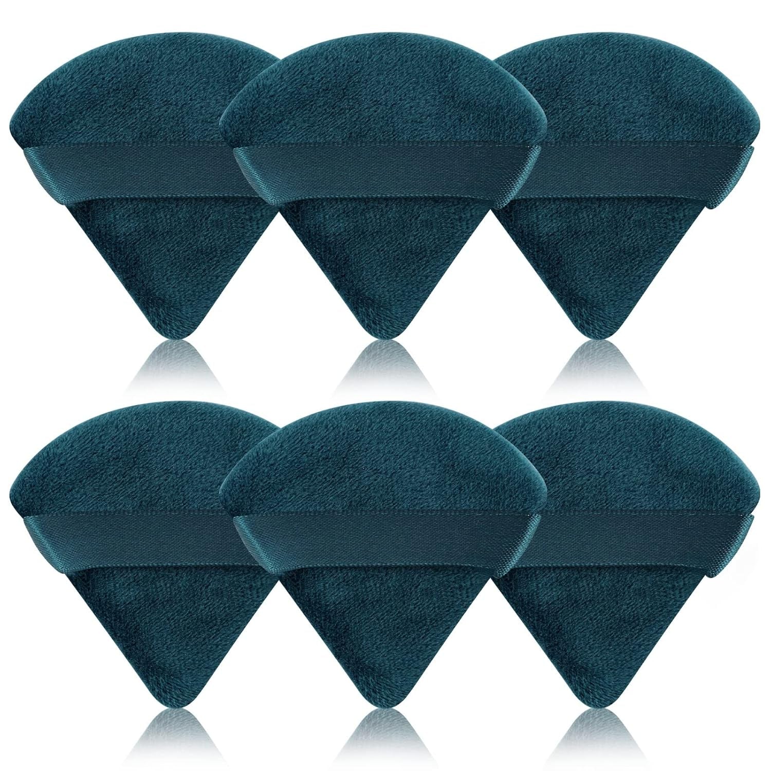 6 Pcs Powder Puff Face Soft Triangle Makeup Puff Velour Makeup Sponge Beauty Blender for Loose Powder (Black)